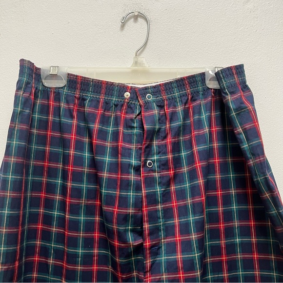 Oscar de la Renta Men’s M/L Pajamas Set Blue Red Plaid Designer Luxury Sleepwear - Picture 12 of 16